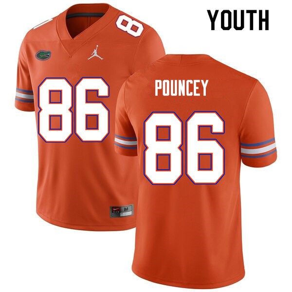 Youth #86 Jordan Pouncey Florida Gators College Football Jersey Orange